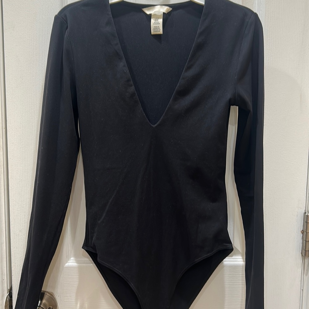 H&M Black Long Sleeve Bodysuit